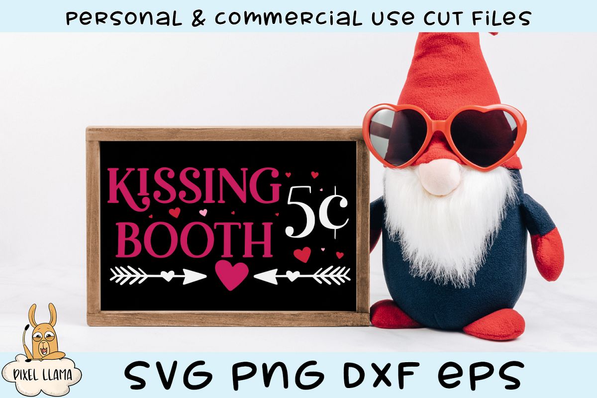 Kissing Booth 5 Cents Valentine SVG example image 1