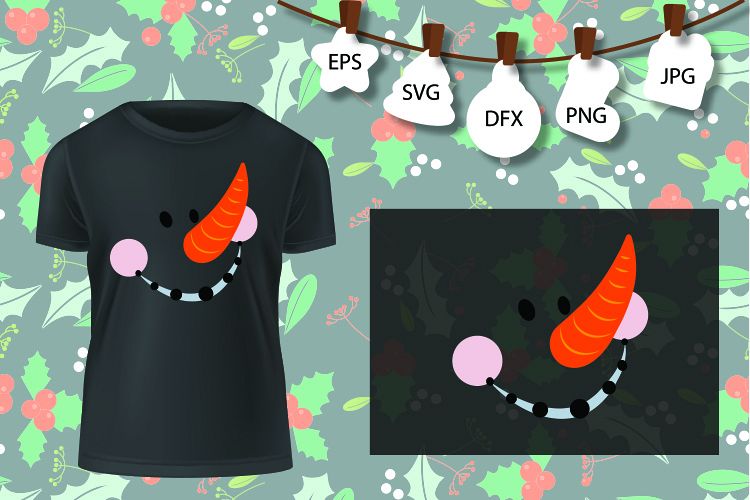 Snowman Face SVG, Snowman svg, Snowman Face DXF, Snowman Fac example image 1