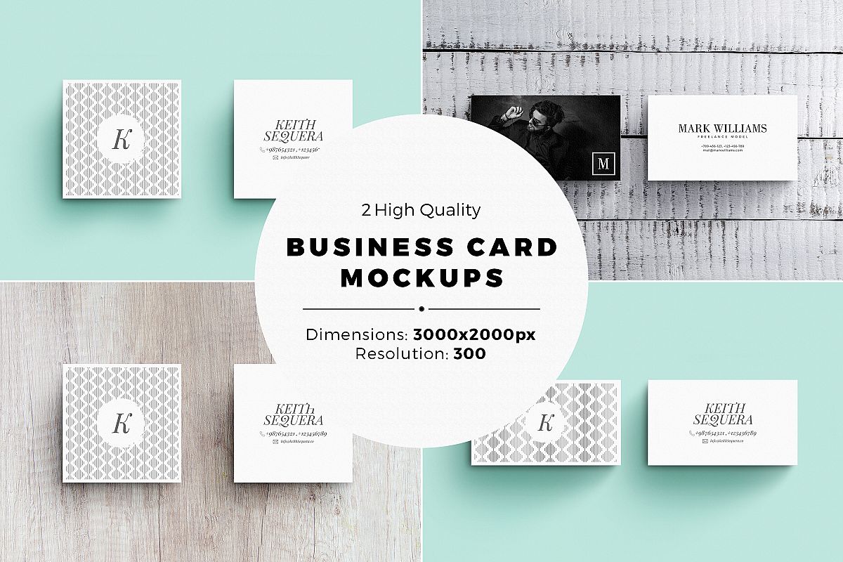 Business Card MockUps with Templates example image 1