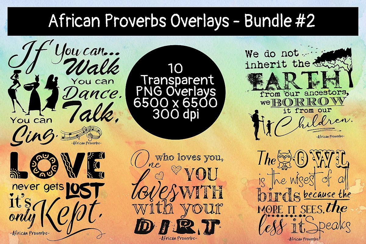 African Proverbs Overlays Bundle #2 example image 1
