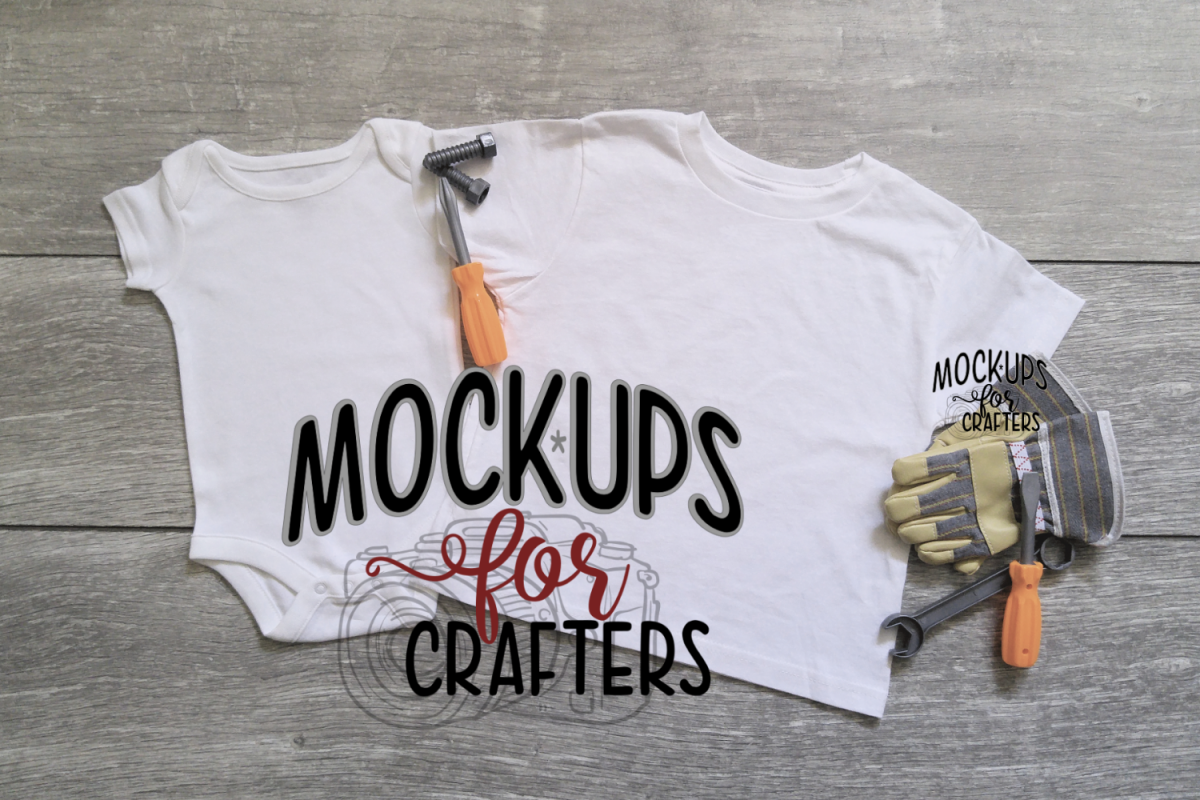Baby 1pc & child's tshirt - DOLLARAMA TOOLS/GLOVES - MOCKUP example image 1