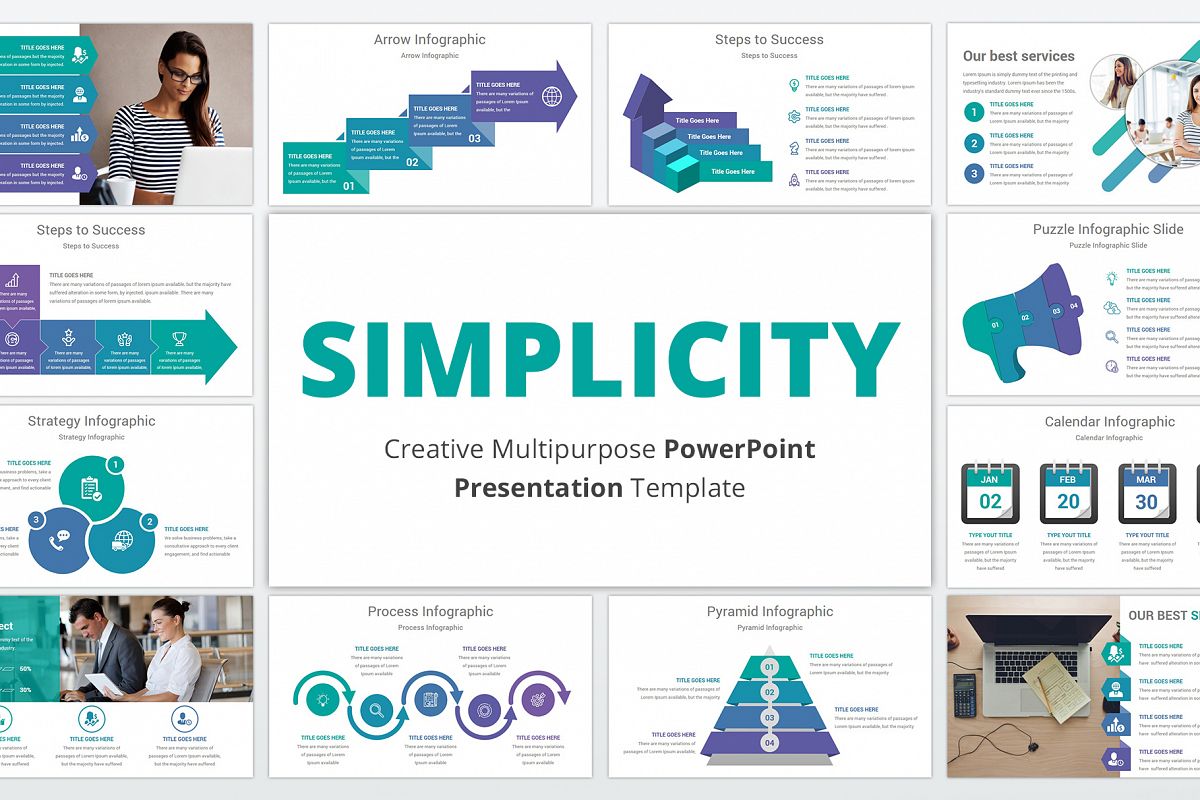 Simplicity multipurpose PowerPoint Presentation Template example image 1