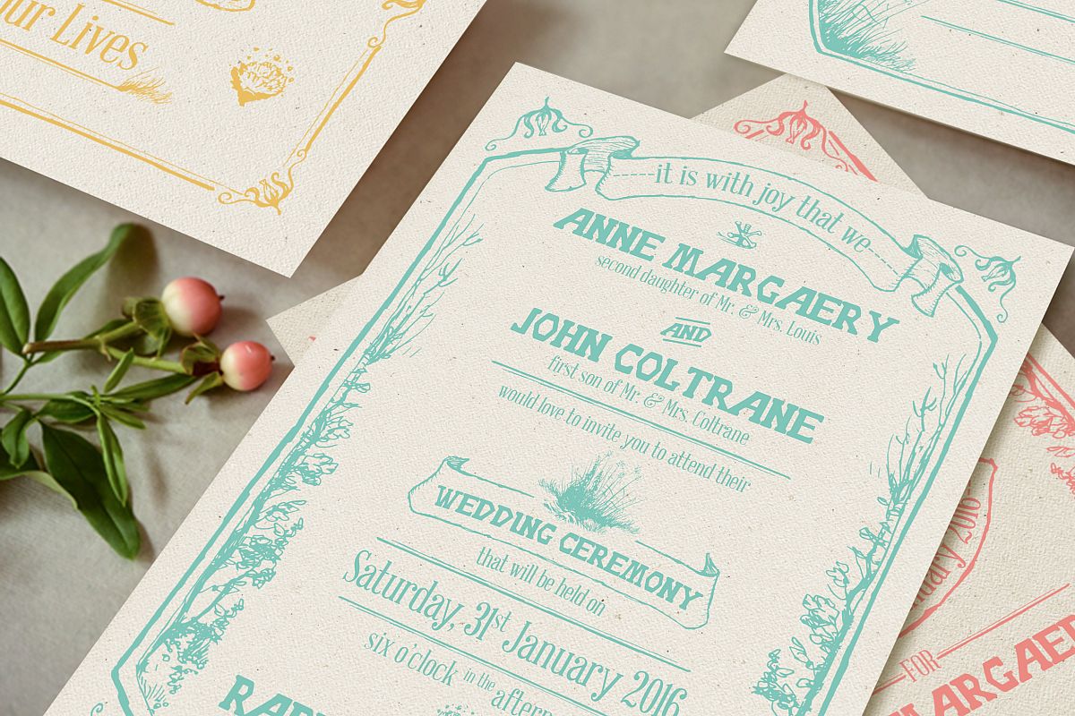 Whimsical Forest Wedding Invitation Suite example image 1