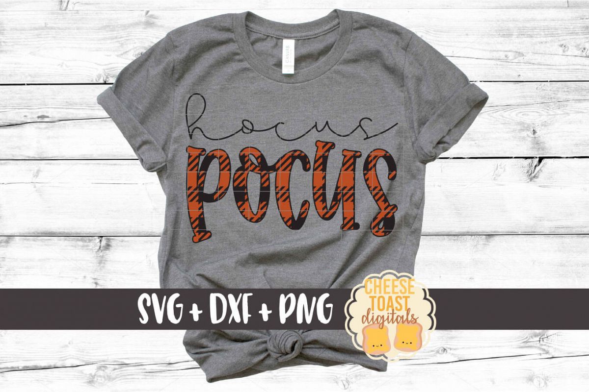 Hocus Pocus - Buffalo Plaid Halloween SVG PNG DXF Cut Files example image 1