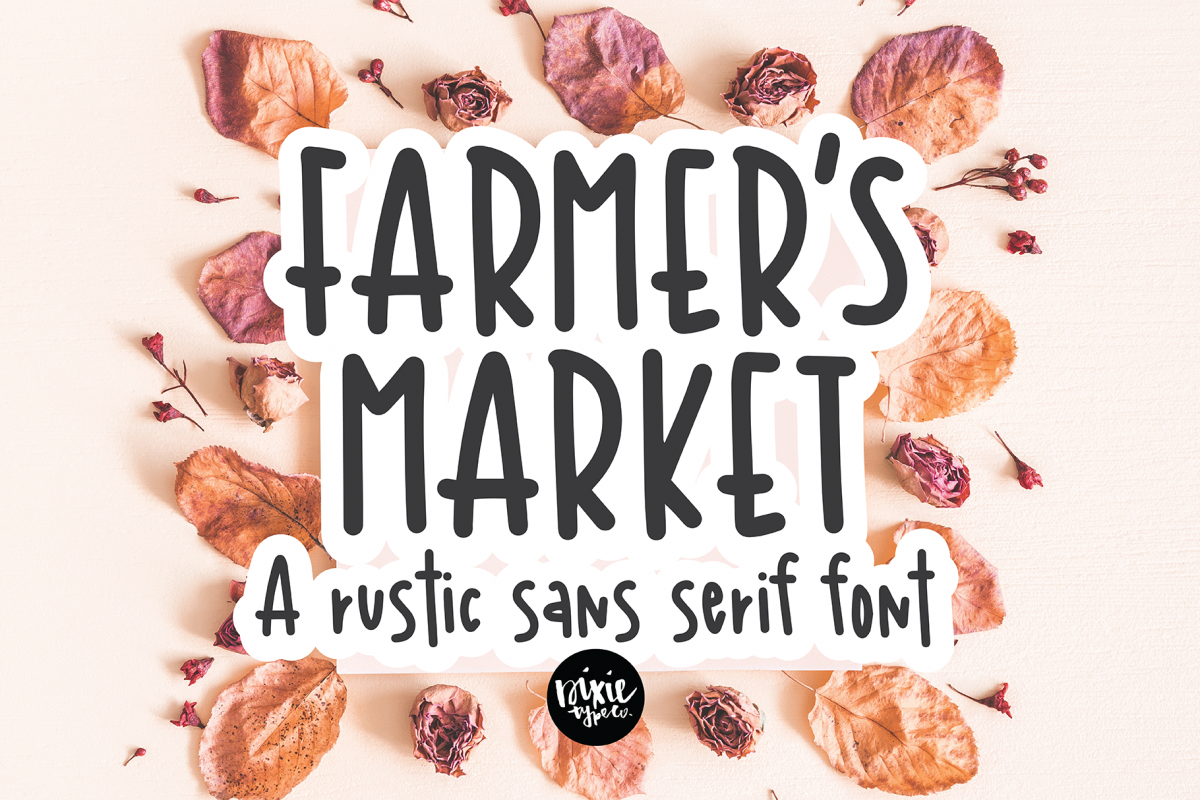 FARMER'S MARKET a Rustic Sans Serif Font example image 1