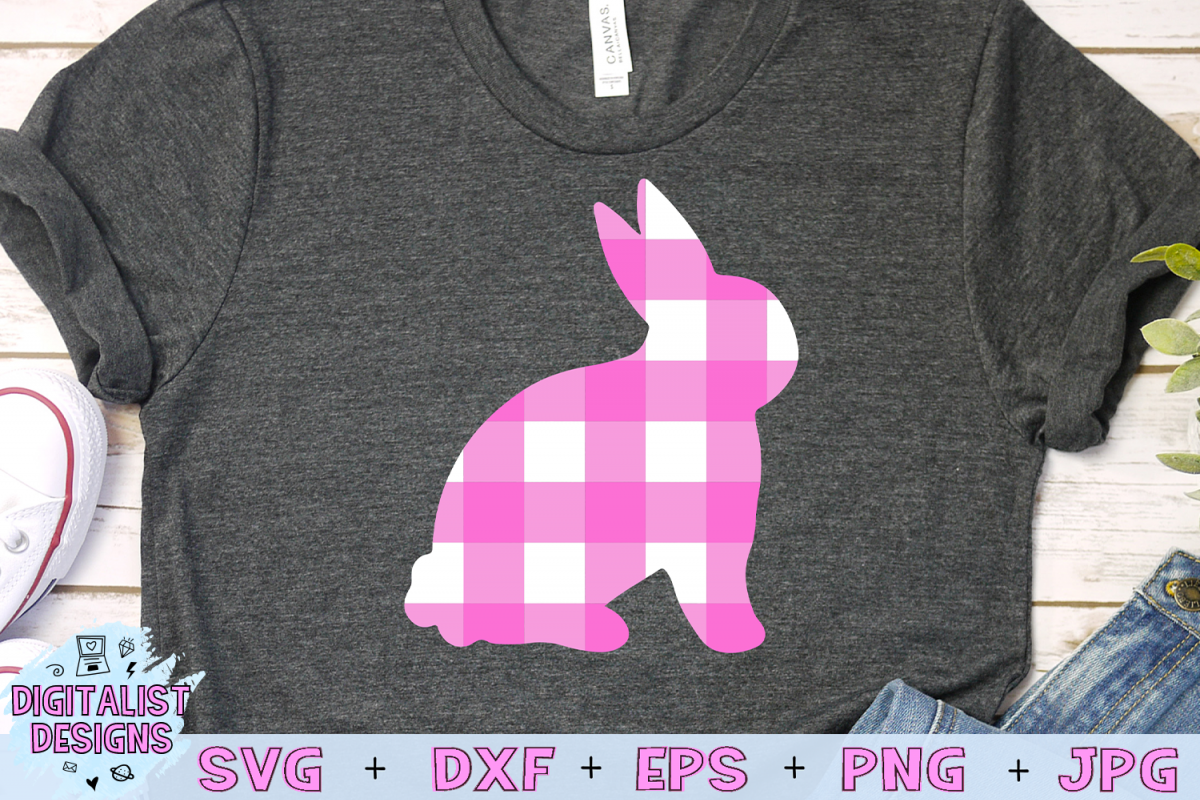 Plaid Bunny SVG example image 1