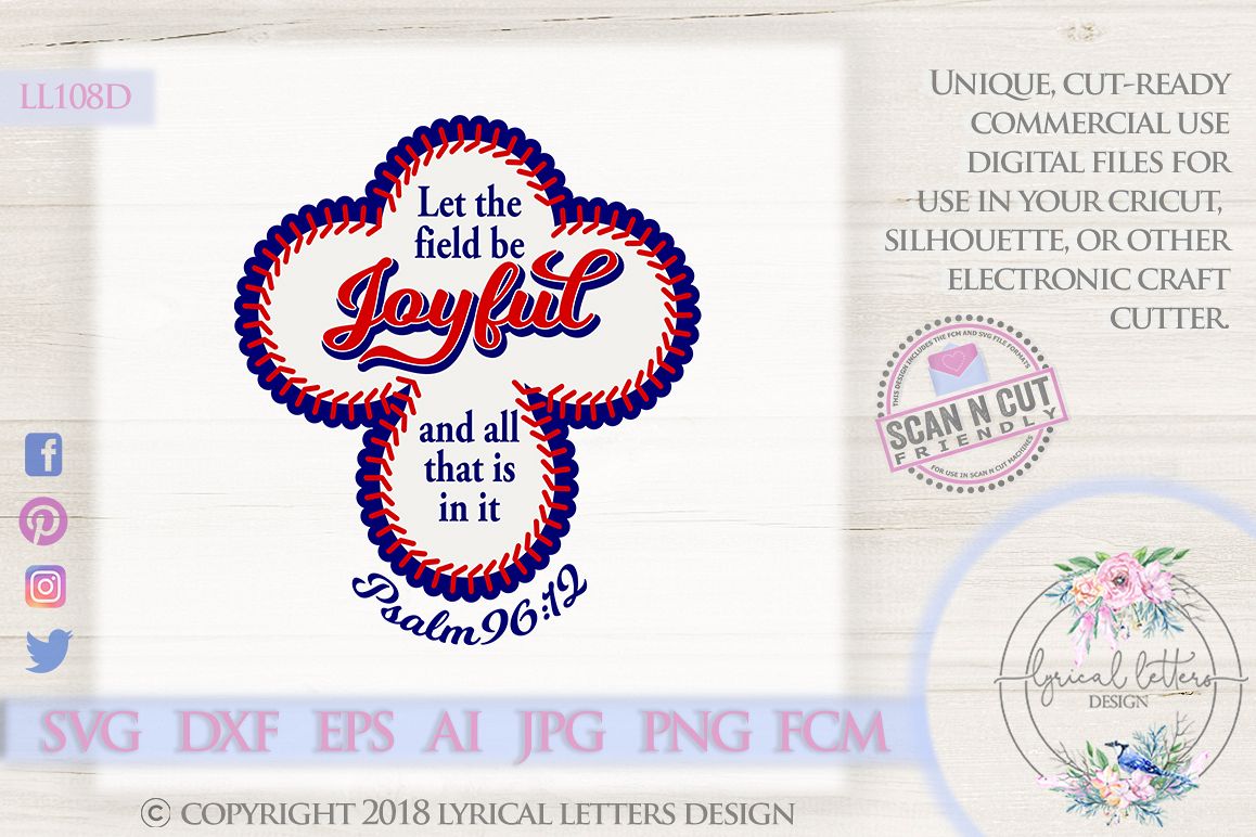 Psalm 96 Baseball Scripture SVG DXF Cut File LL108D example image 1
