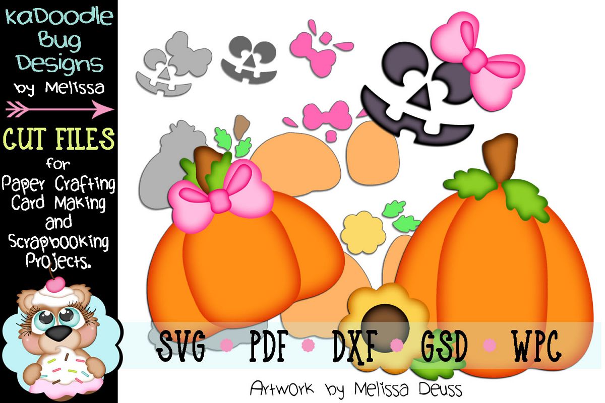 Girl Pumpkin Accessories Cut File - SVG PDF DXF GSD WPC example image 1