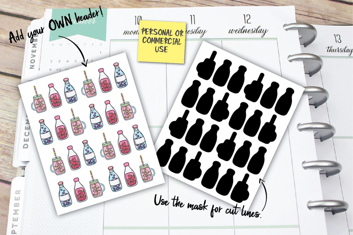 Infused Water Planner Stickers example image 1