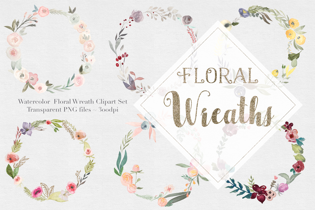 Watercolor Floral Wreaths Vol.1 example image 1