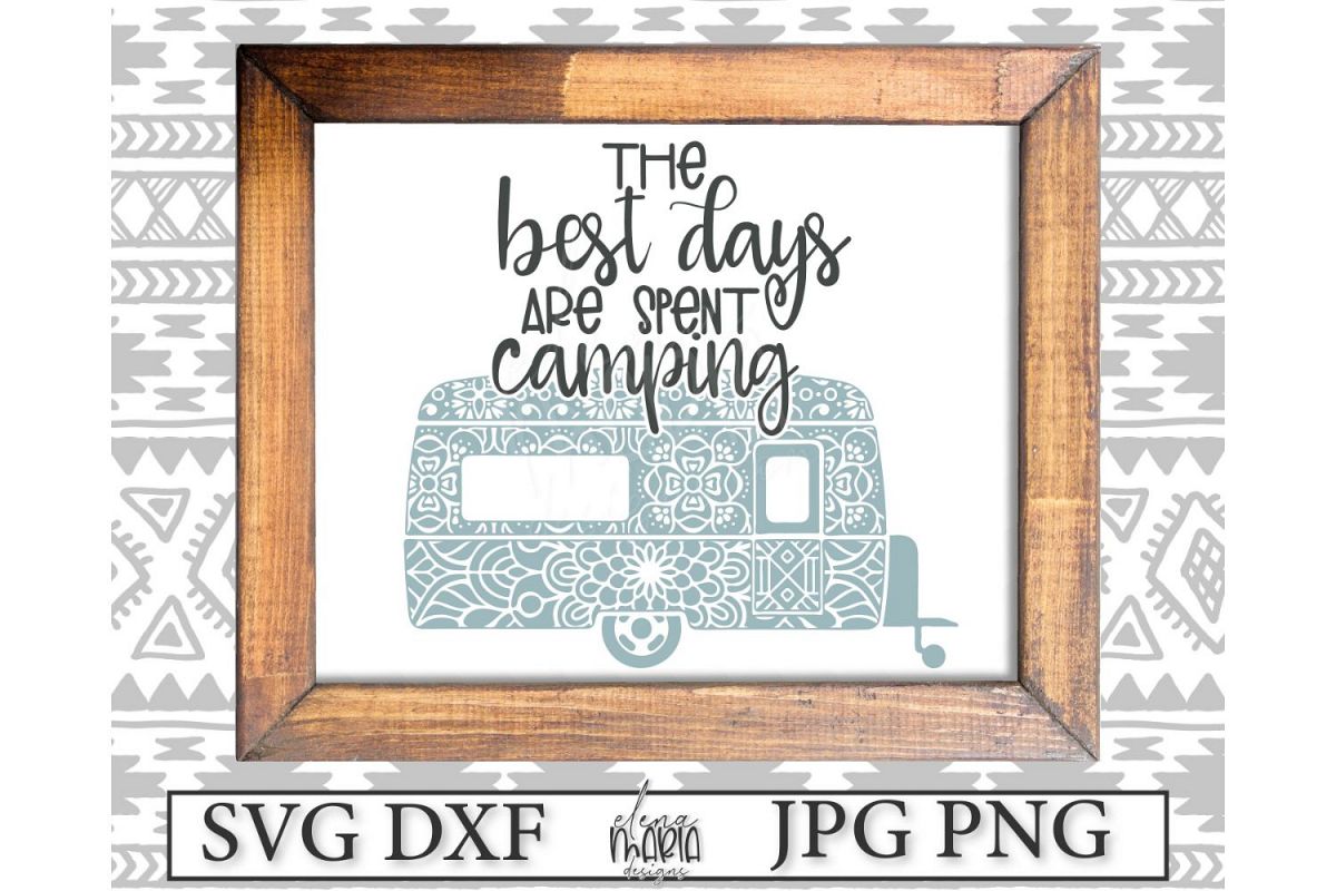 Camping Mandala Svg | RV Camper Trailer Zentangle example image 1