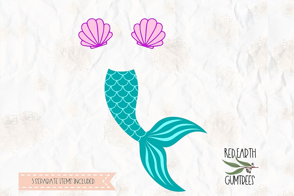 Download Mermaid tail, mermaid clam bra in SVG,DXF, PNG,EPS formats