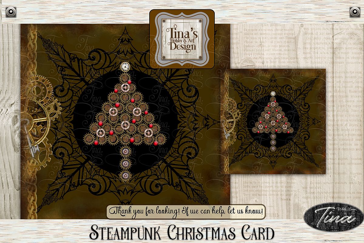 Christmas Tree Detailed Steampunk Christian Gears 101418CC example image 1