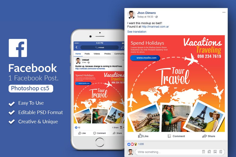 Tour & Traveling Agency Facebook Post example image 1