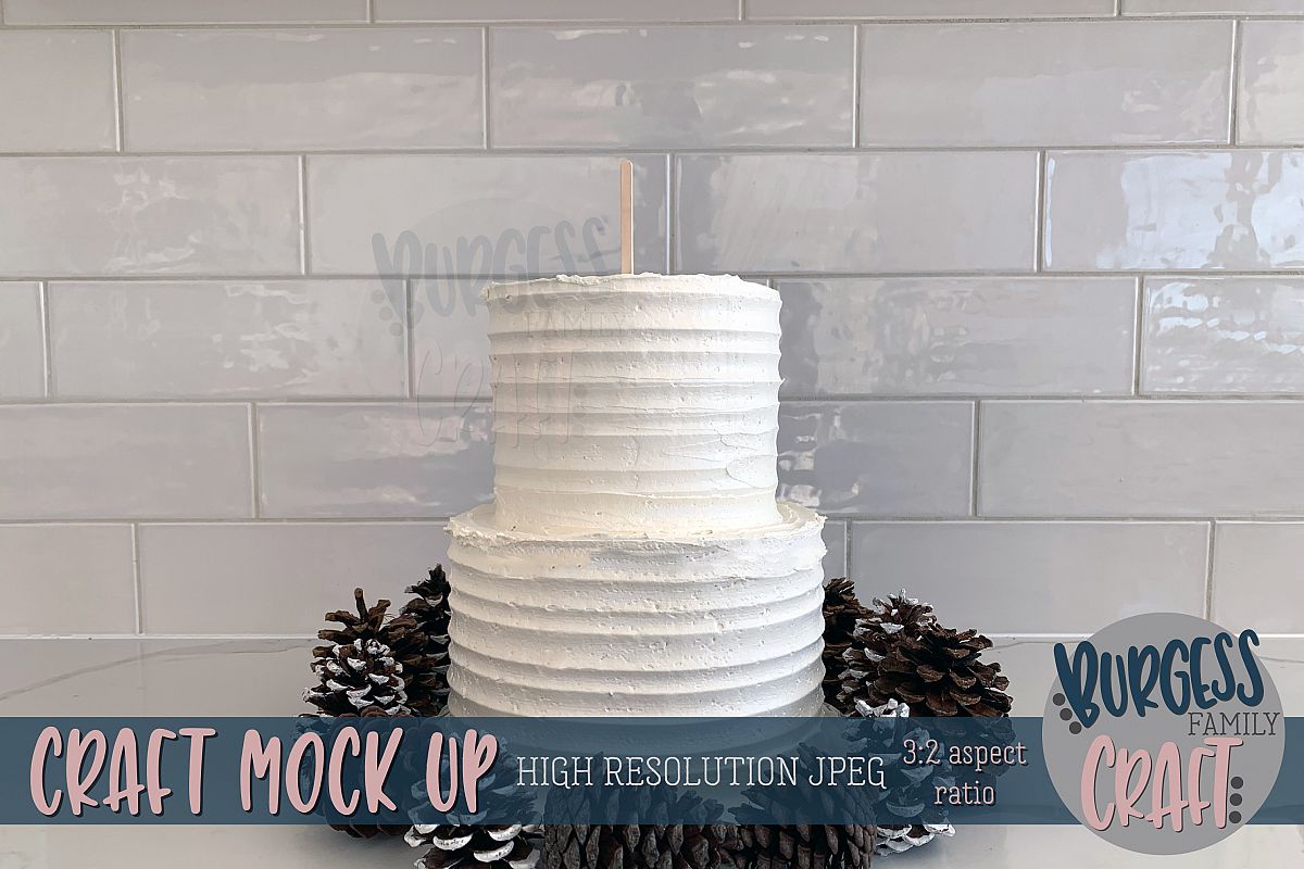 Cake topper pinecone ring Craft mock up | High Res JPEG example image 1