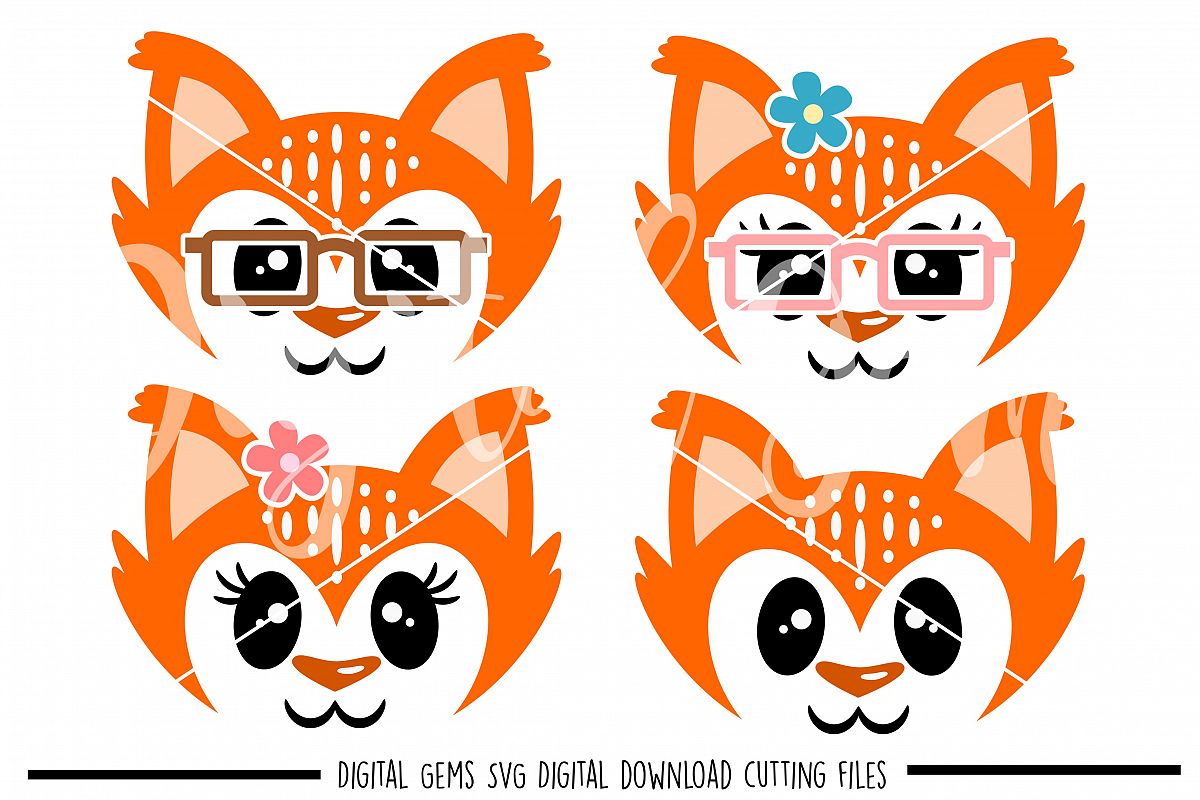 Fox faces SVG / PNG / EPS / DXF Files example image 1
