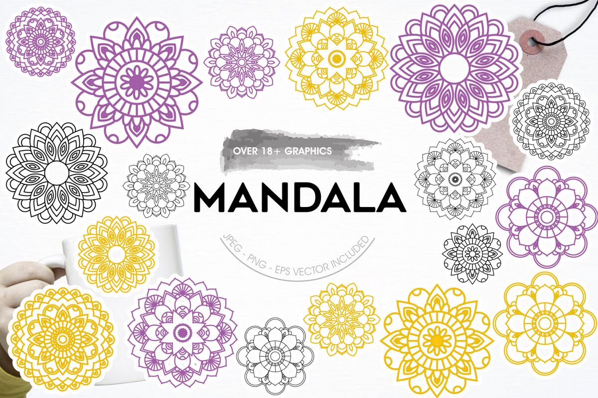 Namaste Mandala Cute Graphics example image 1
