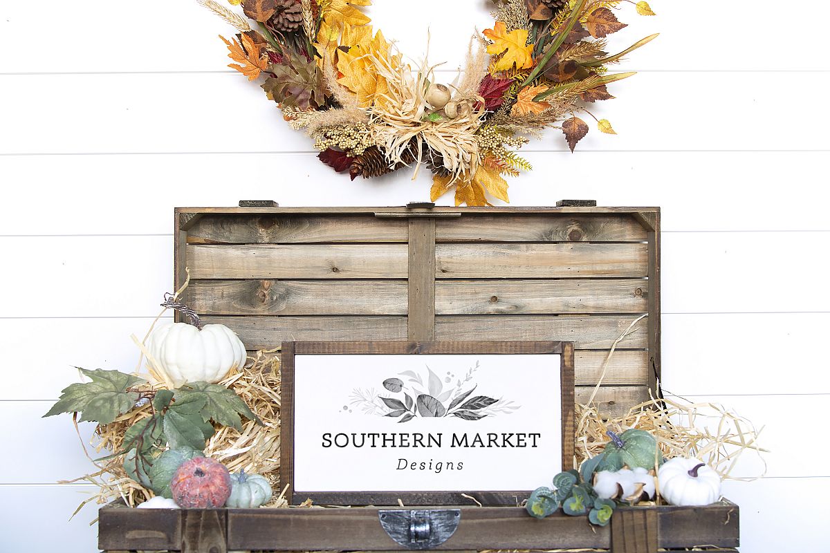 Download Fall Stained 8x18 Wood Sign Mock Up Stock Photo
