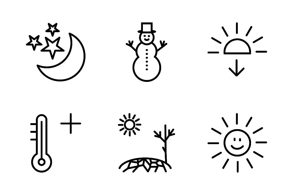 Set Of Weather And Season Icons example image 1