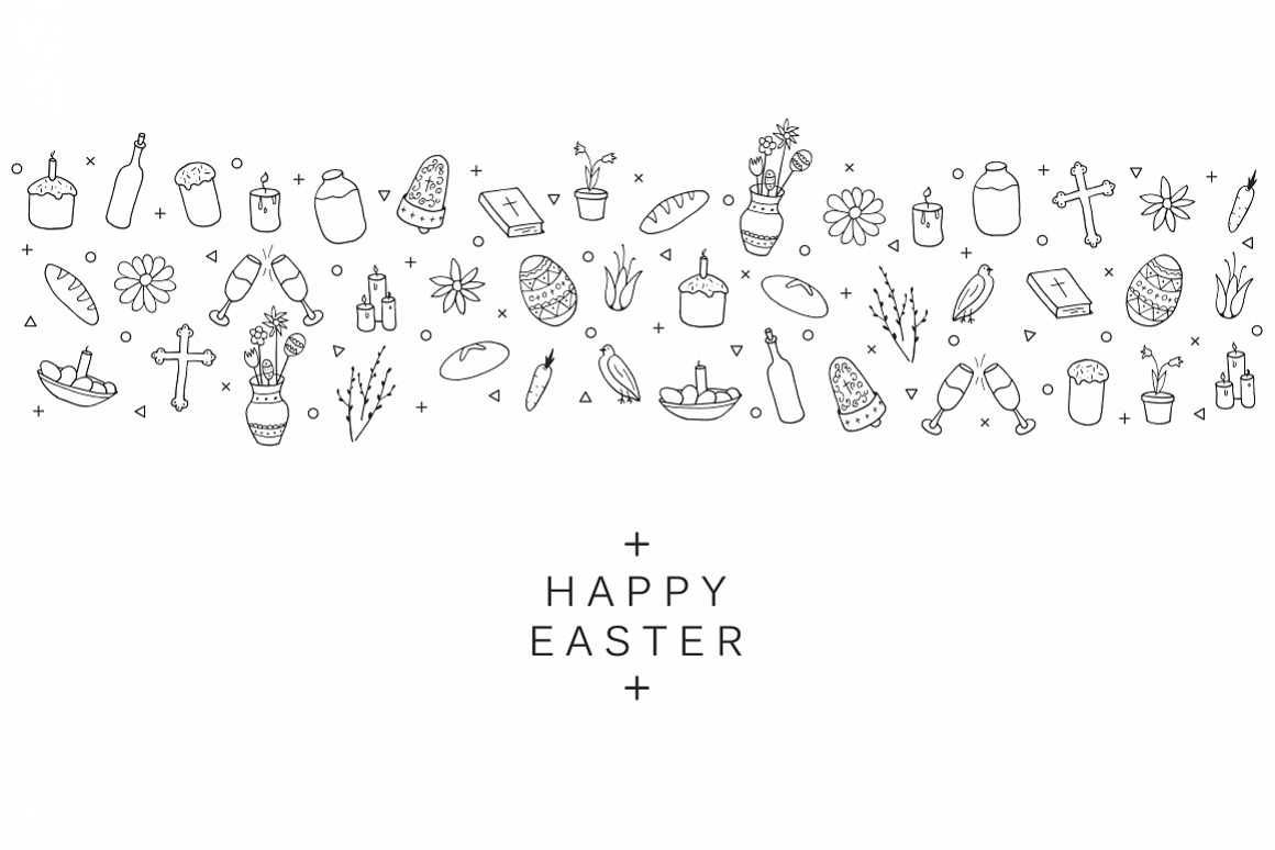 Hand drawn Easter card. example image 1