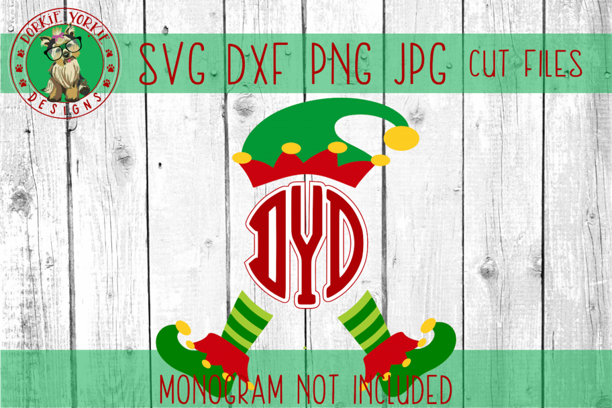 Download ELF Monogram - Christmas , Hat, Feet - SVG Cut File