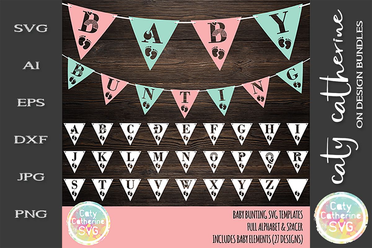Baby Bunting SVG Templates Full Alphabet A-Z Cut File example image 1