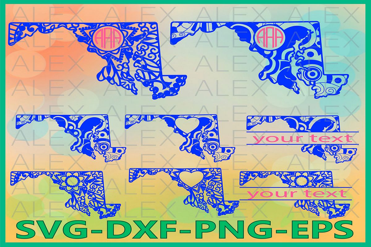 Maryland State SVG, Maryland Mandala SVG, Zentangle svg example image 1