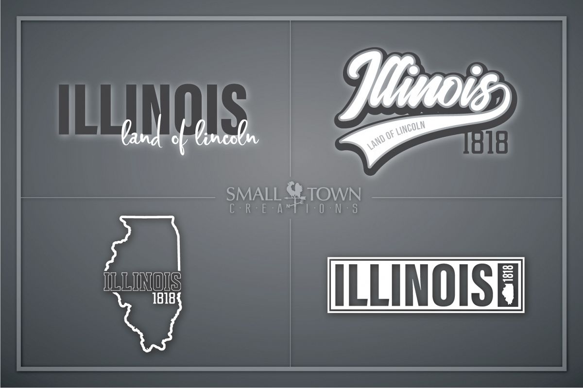 Illinois, Land of Lincoln-slogan, Logo, PRINT, CUT & DESIGN example image 1