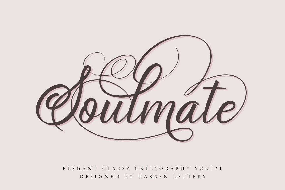 Soulmate//Luxury beauty calligraphy example image 1