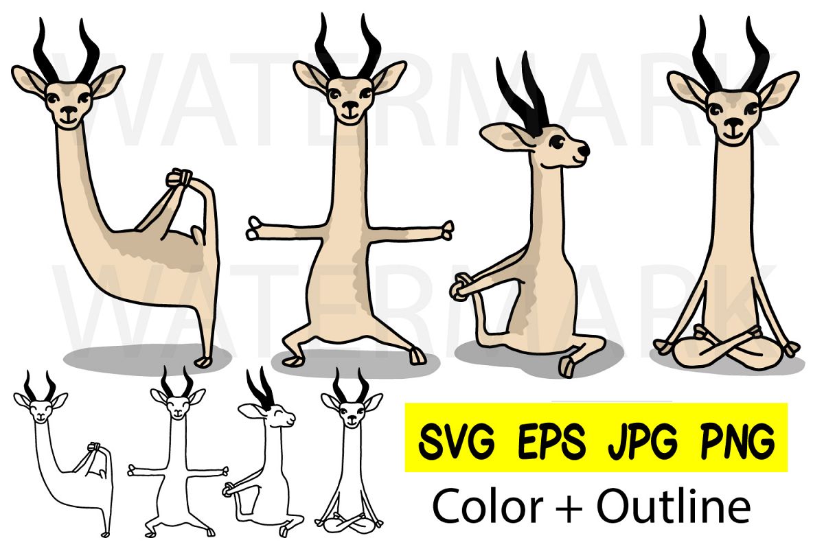 Yoga 4 designs - Outline and Colored SVG-EPS-JPG-PNG example image 1