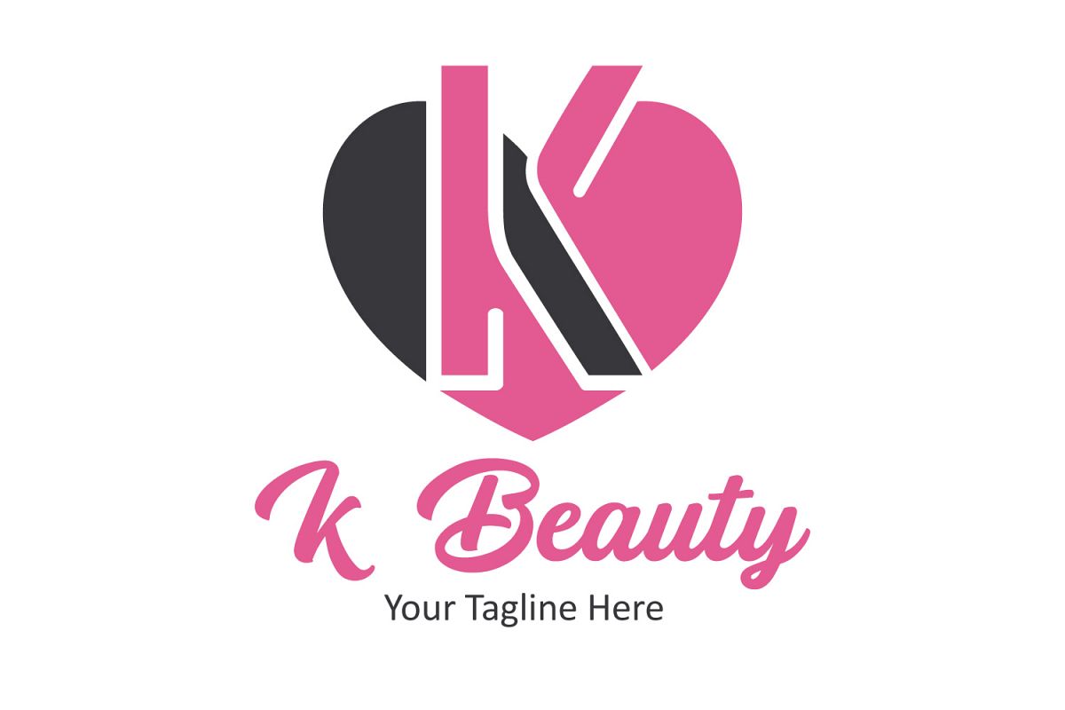 K letter heart logo example image 1