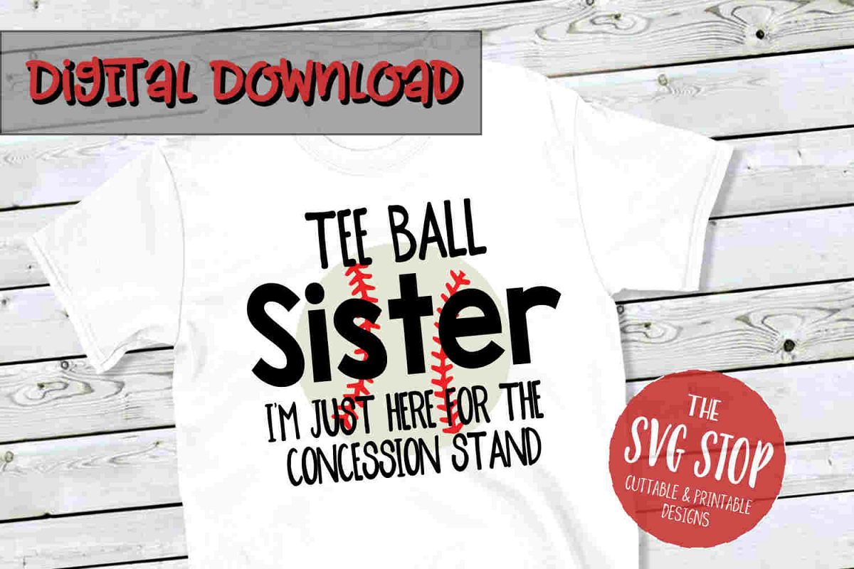 Teeball Sister -SVG, PNG, DXF example image 1