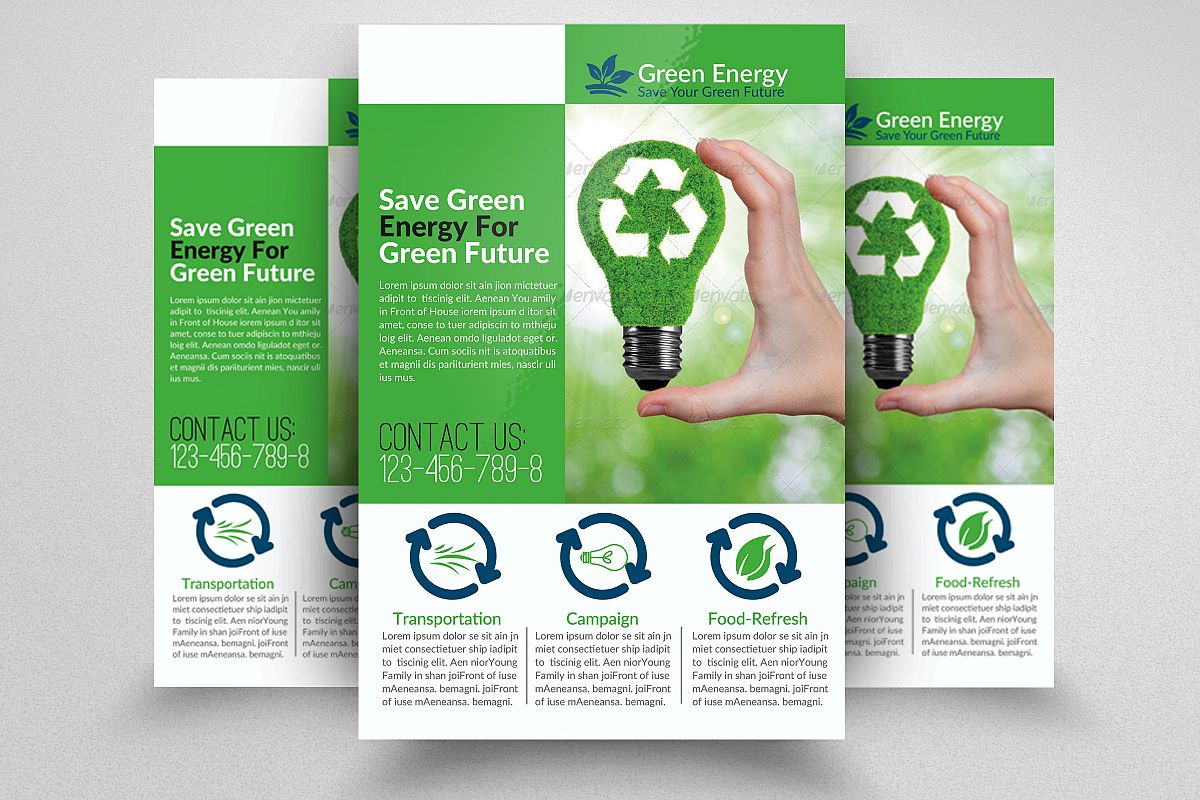 Renewable Energy & Go Green Flyer example image 1