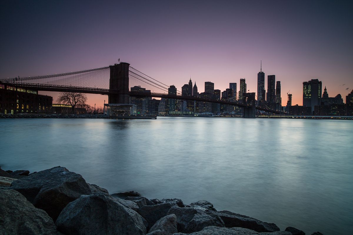 Manhattan view during twilight from dumbo location example image 1