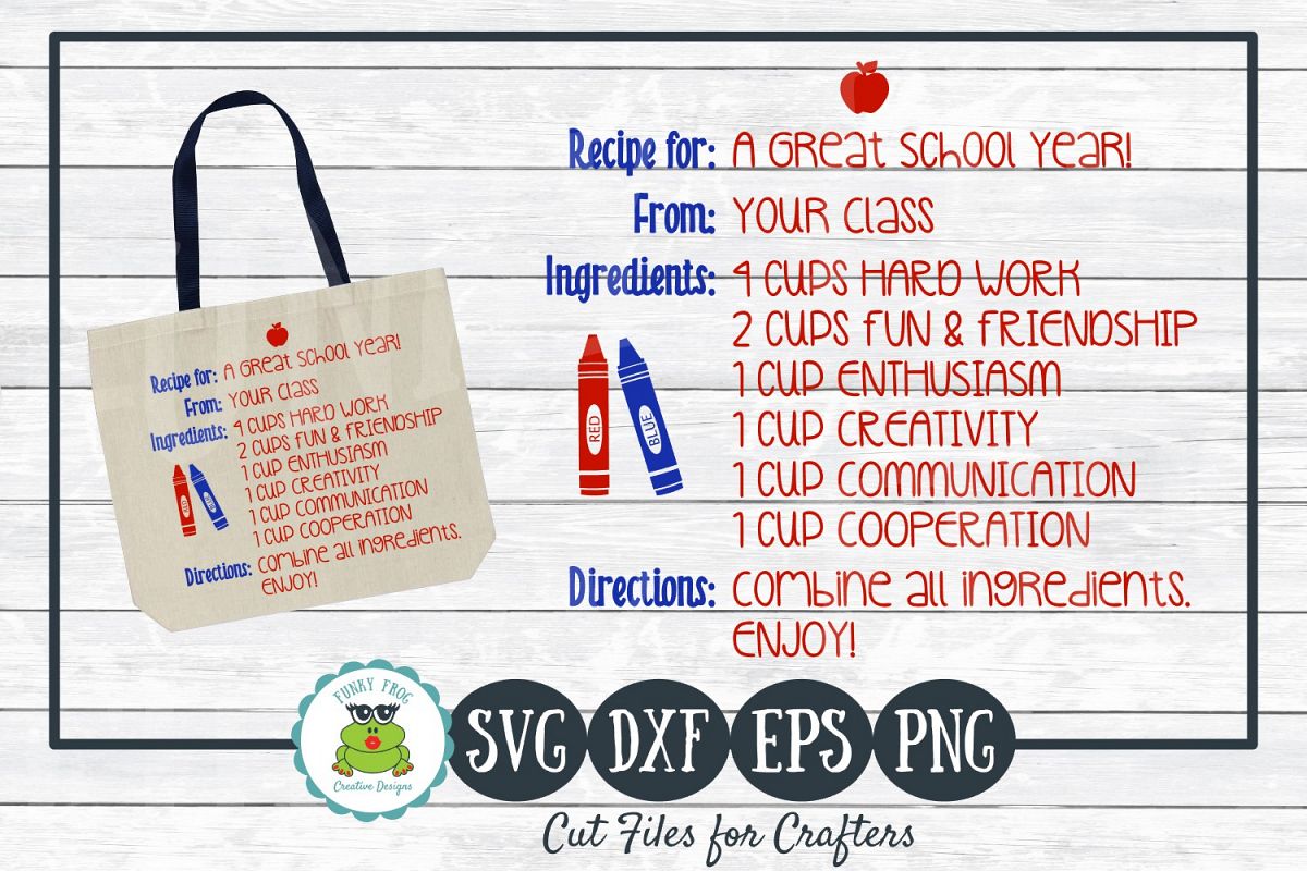 Download Recipe for A Great School Year - Teacher SVG Cut File ...