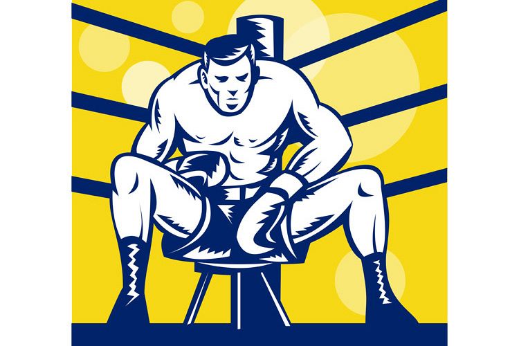 Boxer sitting on stool front view example image 1