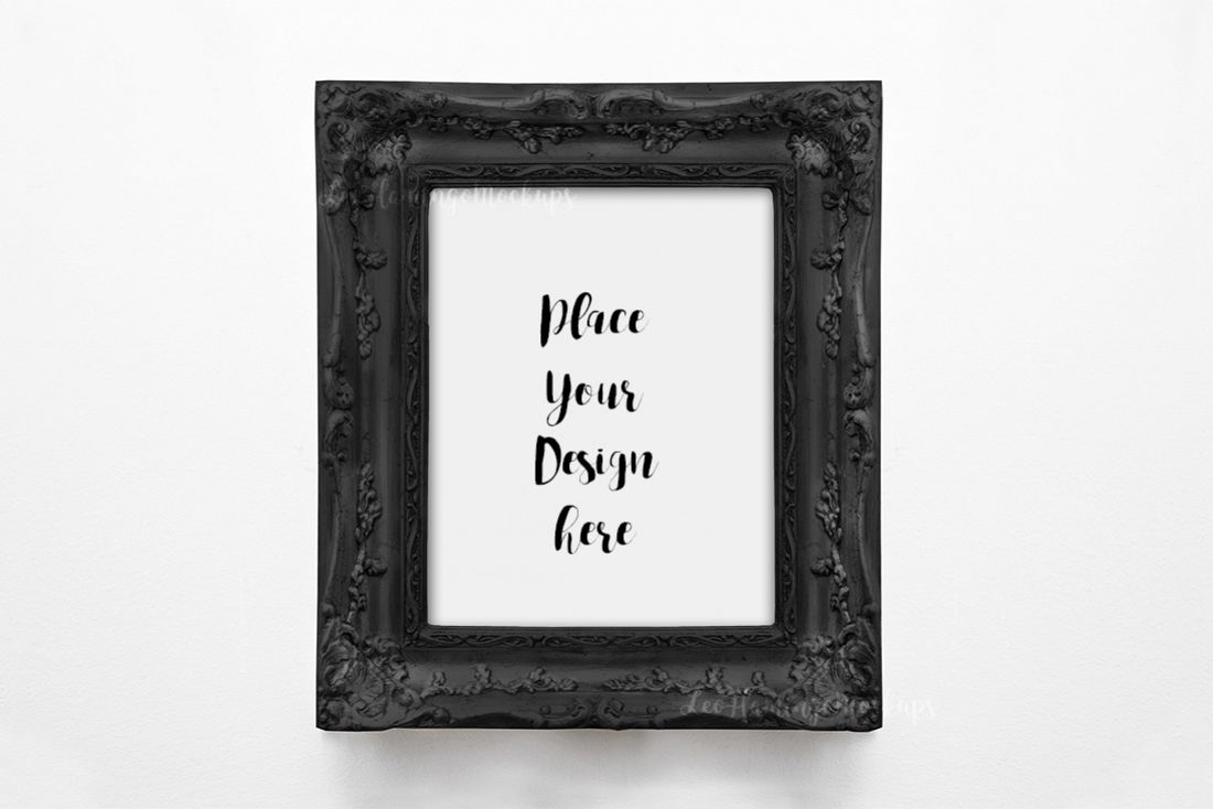 Download Vintage black frame mockup, Antique 8x10 picture frame ...