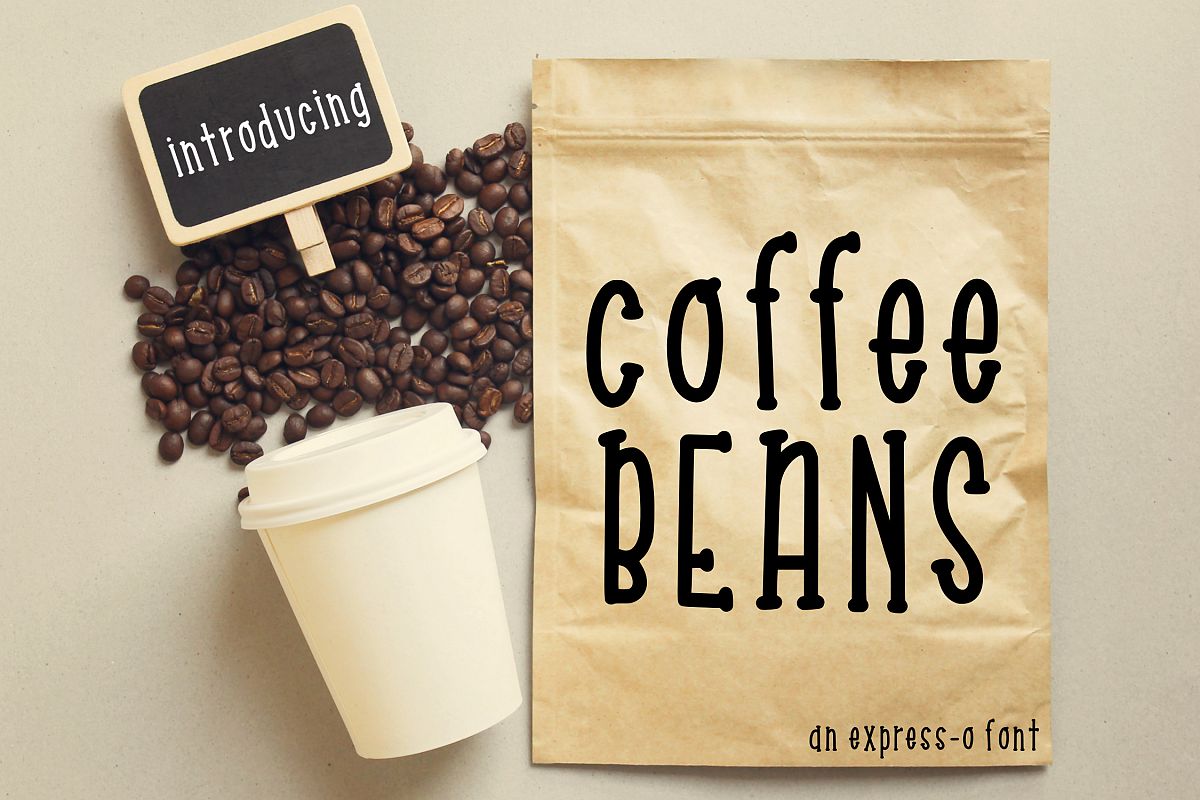 Coffee Beans an Express-o Font example image 1