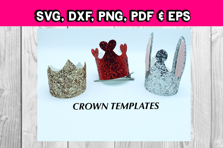 Crowns - clip in hair accessories - hair bow templates - diy example image 1