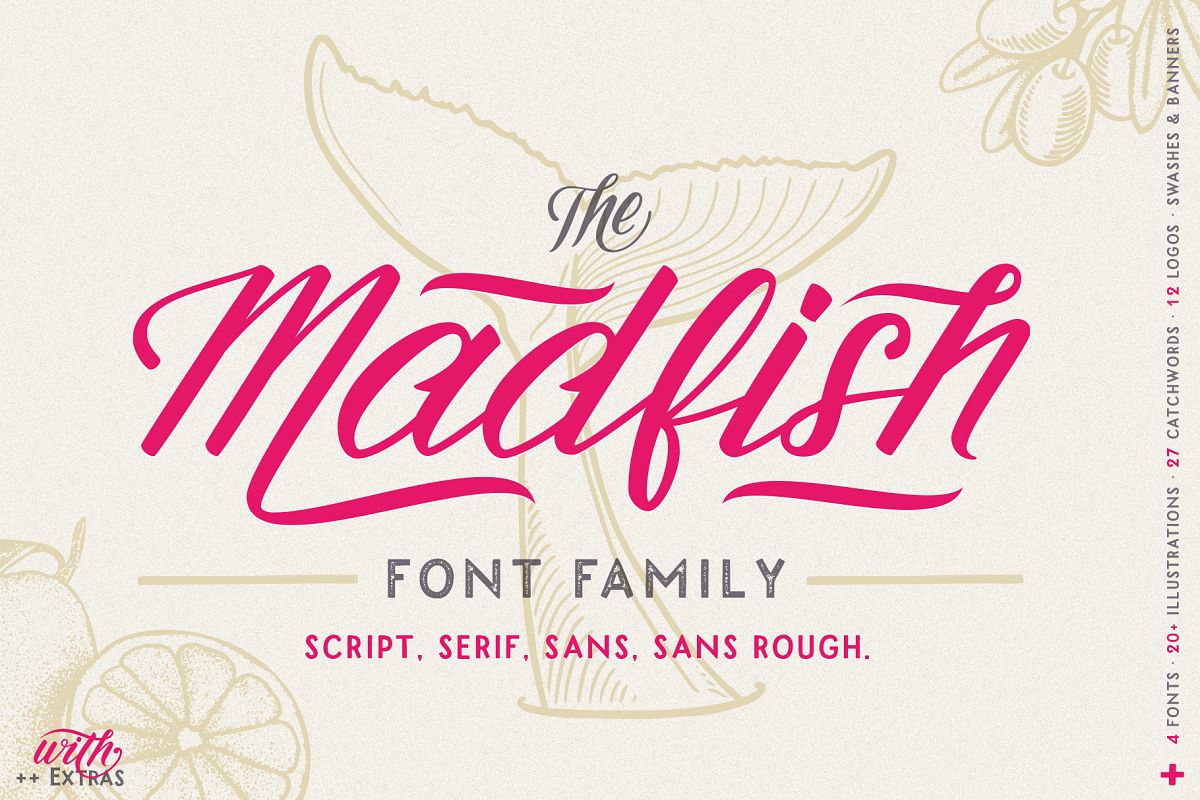 Madfish Font Family Extras example image 1