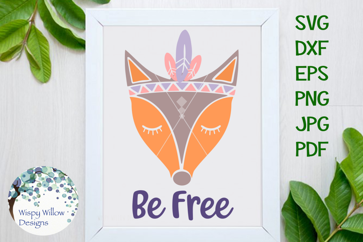 Be Free Boho Fox SVG example image 1
