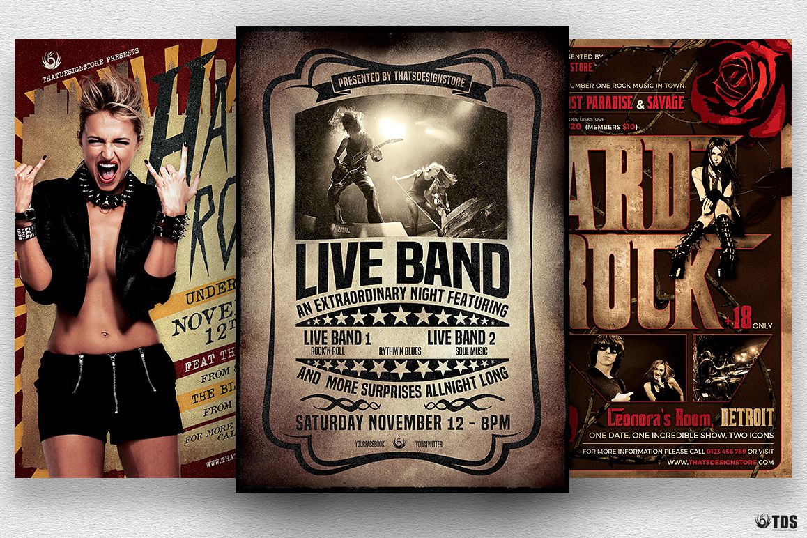 Live Band Flyer Bundle V1 example image 1