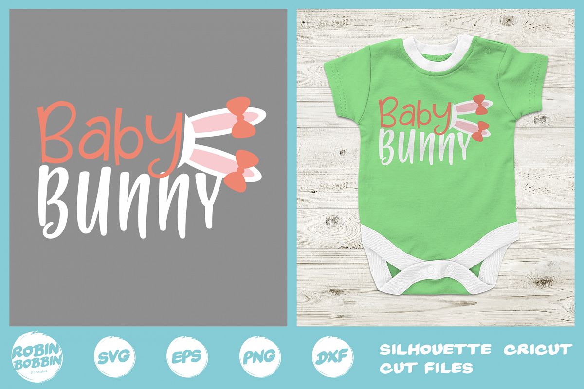 Easter svg, Baby Bunny svg, first easter svg, Baby Onesie example image 1