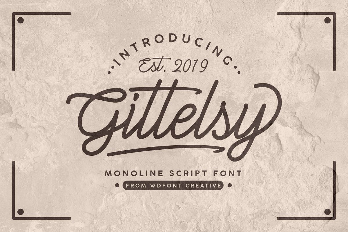 Gittelsy | Monoline Script Font example image 1