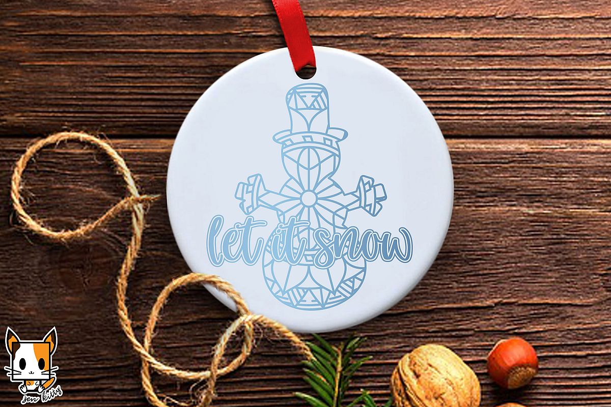 Download Snowman - Let It Snow Christmas Ornament - Mandala SVG ...