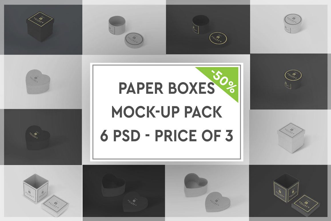 Paper Box Mock-up Pack #1 example image 1
