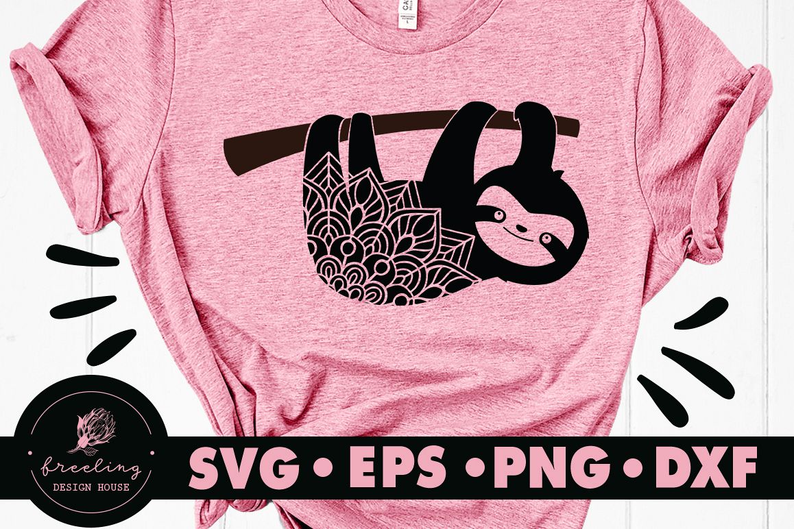 Mandala Sloth SVG DXF EPS PNG example image 1