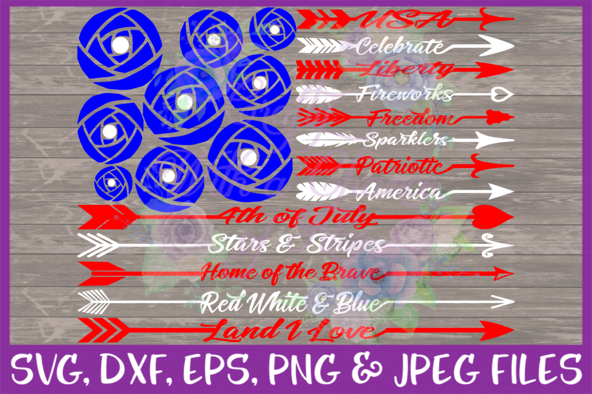 Arrow Word Flag SVG - American 4th of July Design example image 1
