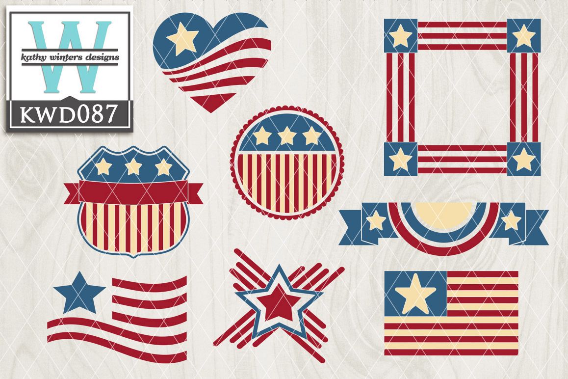 Patriotic Cutting File KWD087 example image 1