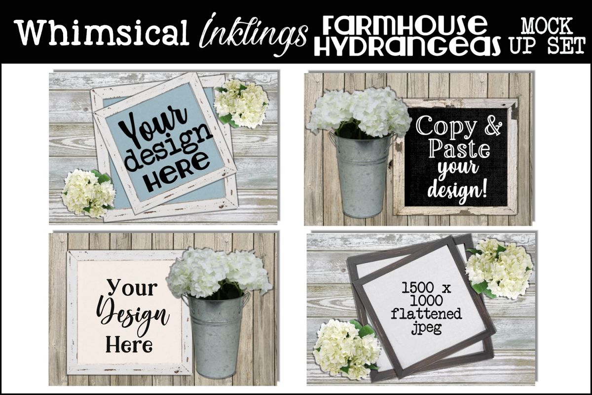 Farmhouse Hydrangeas Mock Up Set example image 1